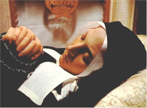 The incorrupt body of St Bernadette Soubirous