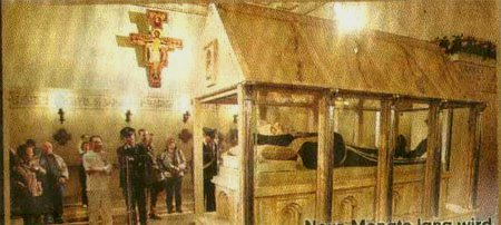 The incorrput body of St Padre Pio in San Giovanni Rotondo